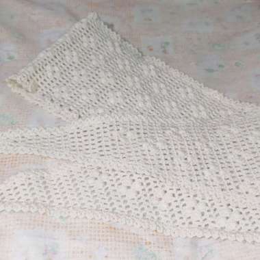 Syal Wanita Rajut Handmade Flower Style Korea Cream