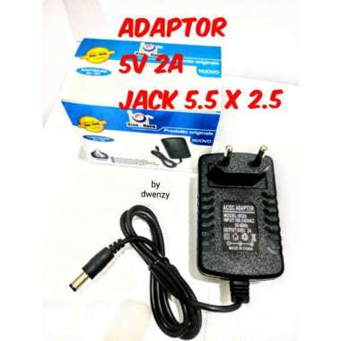 ADAPTOR DC 5V 2A plug single 5.5x2.5mm dan 3.5x1.35mm 5V 2A (5.5x2.5)