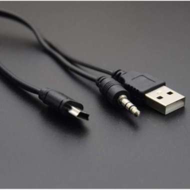 Kabel Mini USB to aux 3,5mm + usb male audio splitter