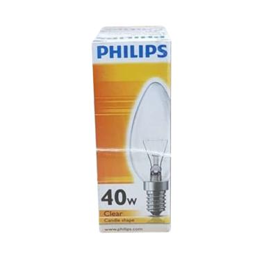 PHILIPS Pijar Candle Bohlam Lampu Clear [40 W] KUNING