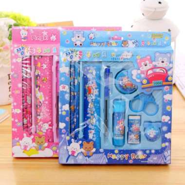 Paket Alat Tulis Kartun Set Biru warna