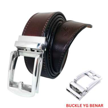 BREWYN NEW NOVACK - Ikat pinggang pria rel gesper sabuk KULIT ASLI - FREE EXCLUSIVE GIFT BOX BROWN,1