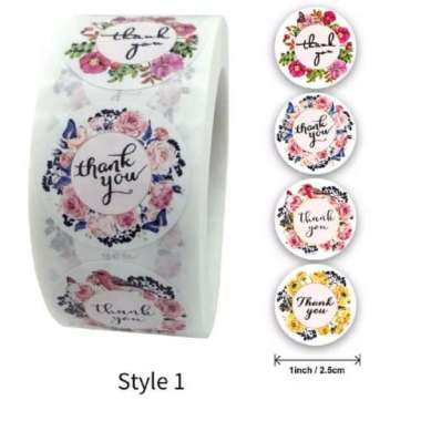 Stiker Label Thank You Label perekat Souvernir Stiker Packaging Seal LABELSATU