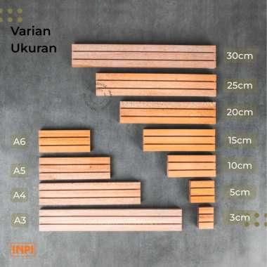 Stand Kayu Tatakan Menu Penjepit Kertas Card Holder - INPI A3 2 MM