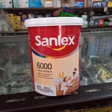 Cat tembok Hitam merk Sanlex 6000 kemasan 1 kg ( W678 Super Black )