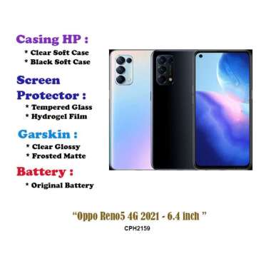 Oppo Reno5 4G 2021 - 6.4 inch - Case - Screen Protector - Battery - Dll Clear Hard Case