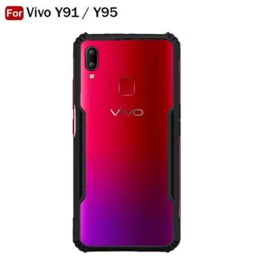 Promo Case Transparan Vivo Y91 / Y92 / Y93 Softcase Clear Back Cover Vivo Y92 Hitam