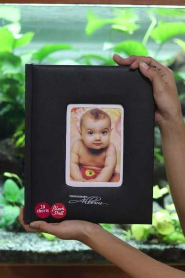 Album Foto HardCover 4R/3R/2R Tempel isi 20 Lembar BLACK