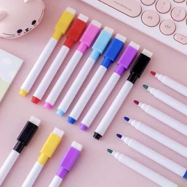 Spidol whiteboard wipe clean 8pcs Warna Lengkap