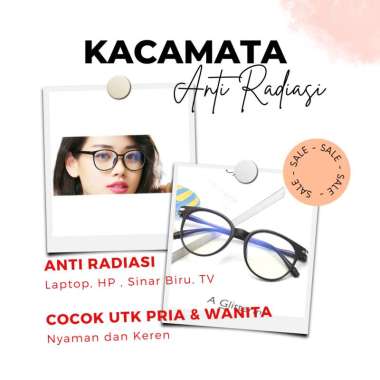 Kacamata Anti Radiasi HP & Komputer Pria Wanita Hitam