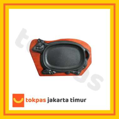Premium Hot Plate Sapi + Tatakan Kayu Hot Plate Steak / Piring Steak BBQ Tatakan Kayu dan Gagang 20 