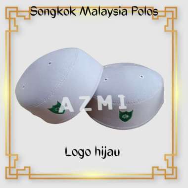 Peci Malaysia Polos Putih Logo Hijau Songkok Malaysia 5
