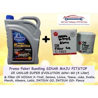 Unilub Super 20W-50 Paket Oli with Filter Oli Mobil Datsun Go/ Datsun Go+ Panca/ Datsun Go Cross/ Da