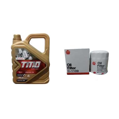 TMO Oli Mobil 0W-20 API SN & Filter Oli TOYOTA COROLLA & TOYOTA SOLUNA & TOYOTA STARLET [Paket Bundl