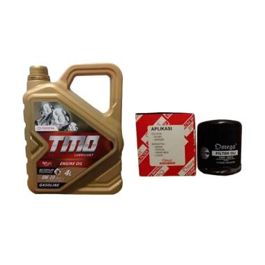 TMO Paket Bundling Oli Mobil 0W-20 API SN 4 Liter & Filter Oli Toyota Avanza & Toyota Rush & Toyota