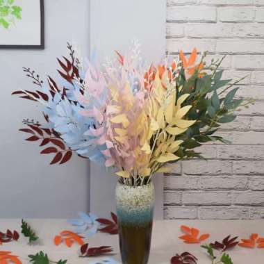 DAUN RUSKUS DAUN WILLOW 525 DAUN BABY EUCALYPTUS DAUN ARTIFICIAL warna Putih