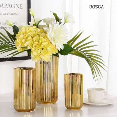 Luxe Vase / Vas Bunga Gold Mewah / Gold Ceramic Flower Vase / Vas ukuran Besar