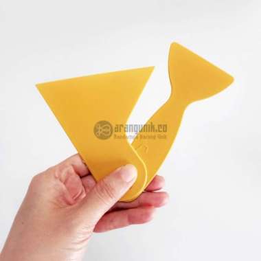 Rakel Alat pasang sticker anti gores kaca film 1 set isi 2 besar kecil warna Kuning