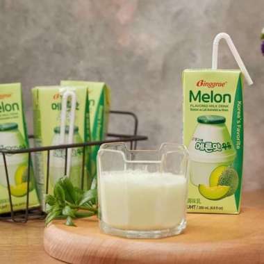 Korean Flavored Milk Banana Melon Susu pisang korea peach Binggrae ori MELON
