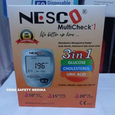 Alat Nesco MultiCheck - Alat Tes Gula Darah, Kolesterol, Asam Urat Multicolor
