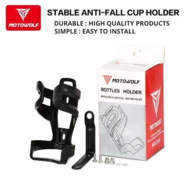 Holder Botol Minum Motor Sepeda Motowolf Multi Fungsi Best Quality model Bracket Bulat
