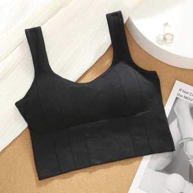 ๐๐ฟยฎ Bra Tanktop Sport Push Up Seamless Bralette Crop Top Import Sexy 1145 BLACK