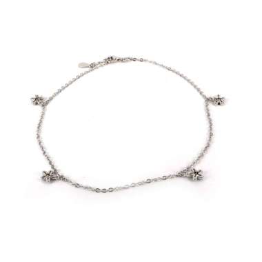 Dparis Silver MN150 Motif Bunga Gelang Kaki SILVER