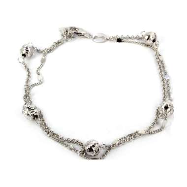 Dparis Silver RN168 Gelang Tangan Rantai Double Silver SILVER