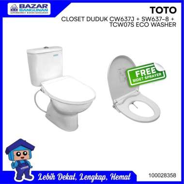 Toto - Closet Kloset Toilet Duduk Eco Washer Cw 637 J Cw637J Dual Flush Tambahan &gt; 1unit