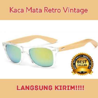 Kacamata Retro Kaca Mata Vintage Minimalis Hitam