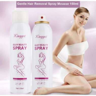 KINGYES SILKY BEAUTY SPRAY PERONTOK BULU KETIAK KEMALUAN DAN BULU TANGAN KAKI PERMANEN Putih