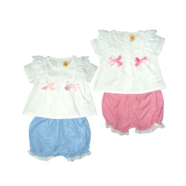 PLEU Setelan Kotak POF Renda Setelan Anak Perempuan 6 bulan Pink