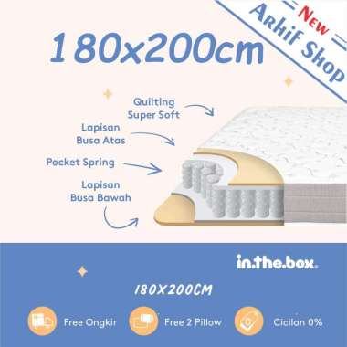 SPRING BED KASUR IN THE BOX inthebox 180x200 (King) 180 x 200 Putih
