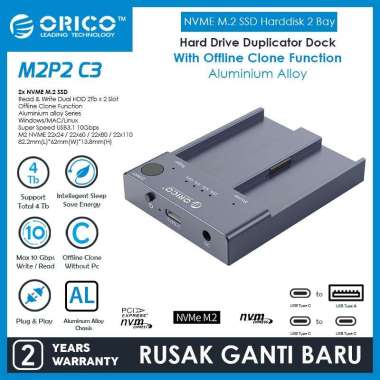ORICO NVME M.2 SSD Duplicator - M2P2-C3-C grey.