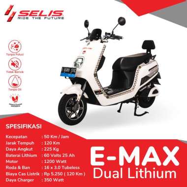 SELIS - Sepeda Motor listrik Selis E-max - Dual Lithium ( Off The Road ) Hitam
