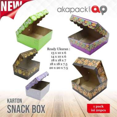 Kotak Nasi Snack Box UK. 13x10x6 Motif Batik Kuning