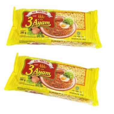 3 AYAM MIE TELOR KUNING 200 GR | 1 DUS @ 20 PCS |