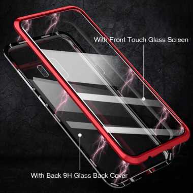 Samsung Galaxy Note 10 Lite Note10Lite Double Side Glass Magnetic Case Cover - Merah Samsung Galaxy 