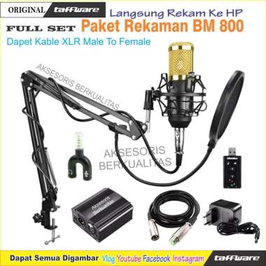 paket microphone bm 800 full set phanom power 48 volt