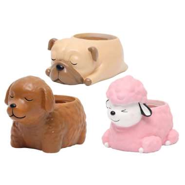 Jual 2pcs Little Dog Animal Succulent Cactus Plant Pot Resin Flower Pot Container Planter For Home Decoration Pug Shar Pei Online Januari 2021 Blibli