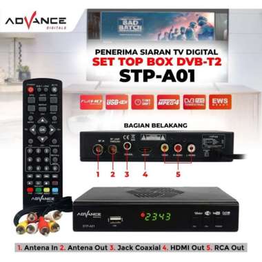 SET TOP BOX TV DIGITAL ADVANCE STP-A01 + PENERIMA SIGNAL TV DIGITAL