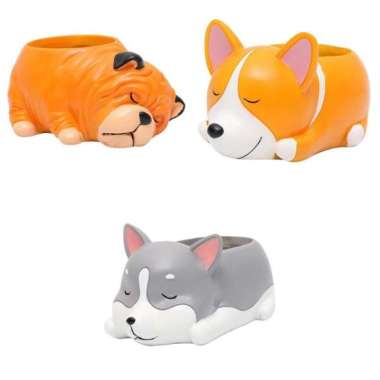 Jual 4pcs Chic Pubby Dog Succulent Flower Pot Flowers Container Home Patio Decor Ornament Online Desember 2020 Blibli