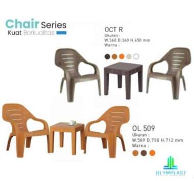 Meja Kursi Santai Teras Taman Pendek Motif Plastik 1set(1mj+2kr)