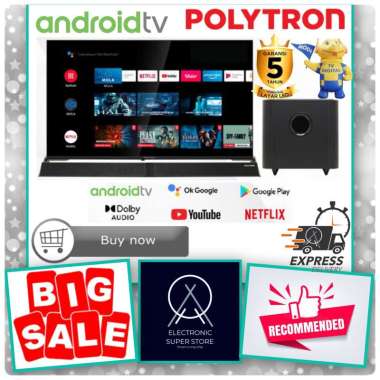 TV LED 32INCH POLYTRON PLD32BAG9858 ANDROID SMART TV HD CINEMAX SOUNDBAR LED TV