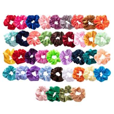 40 Pcs Silk Satin Hair Scrunchies Set For Women Strong Elastic Bobbles Ponytail 40 Pcs Silk Satin Hair Scrunchies Set For Women Strong Elastic Bobbles Ponytail