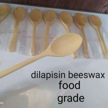 Sendok Madu Kayu Halus Beeswax (dilapisi lilin lebah) panjang 17cm