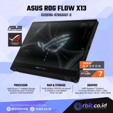 Asus ROG Flow X13 GV301RA-R7RADA6T-O Ryzen 7-6800HS 16GB 512GB WIN11