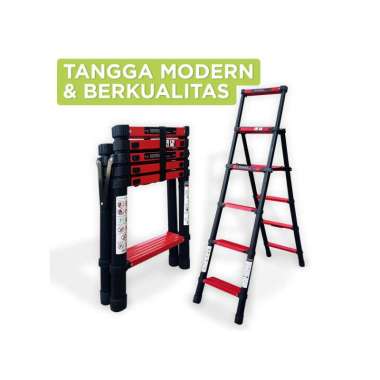 Kova Diven Tangga Lipat Aluminium Teleskopik Ladder Telescopic Double 5+6