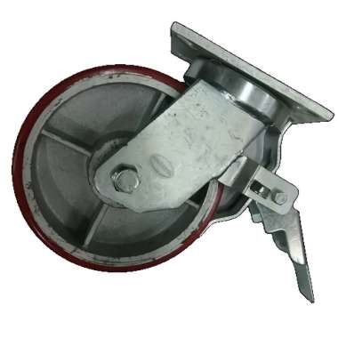 Roda Caster / Troly / Troli PU 8 Inch Super Heavy Duty Rem ( Kunci ) SUBARU Indonesia