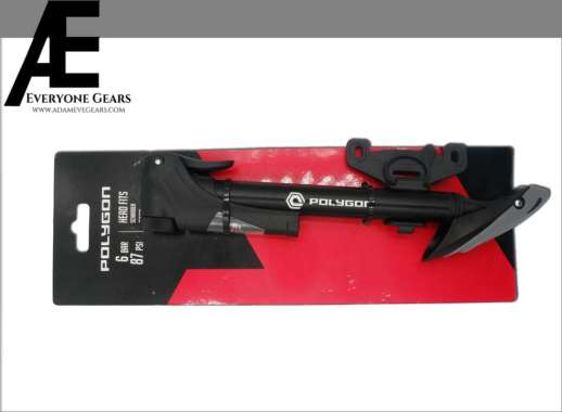 POLYGON POMPA ANGIN BAN SEPEDA PORTABLE ALLOY SMART HEAD 87 PSI 6 BAR HITAM